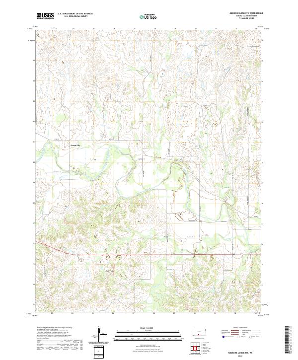 Medicine Lodge SW topographic map thumbnail