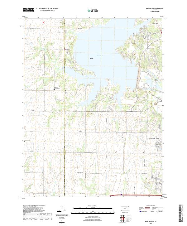 Milford Dam topographic map thumbnail