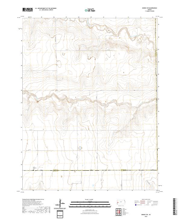 Modoc SW topographic map thumbnail