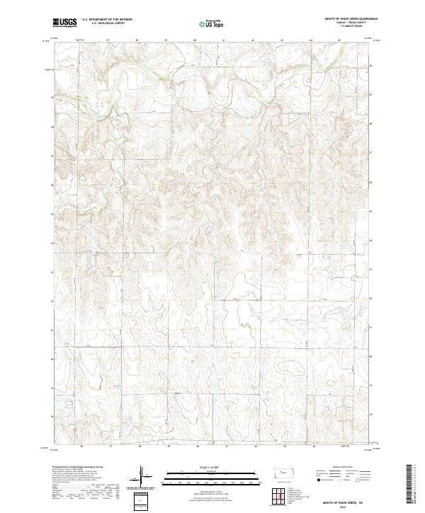 Mouth of Shaw Creek topographic map thumbnail
