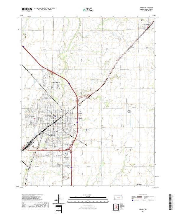 Newton topographic map thumbnail