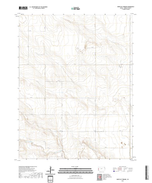 North of Tribune topographic map thumbnail