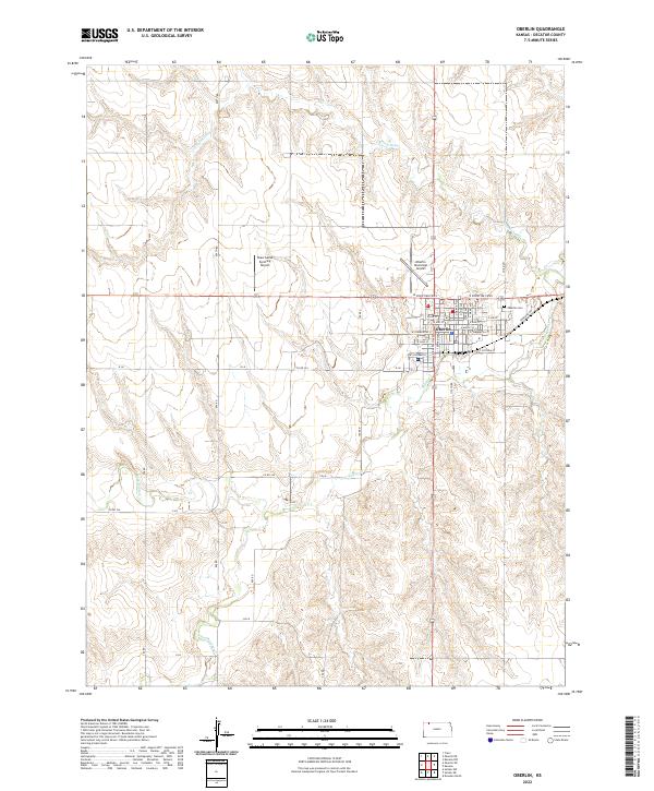 Oberlin topographic map thumbnail