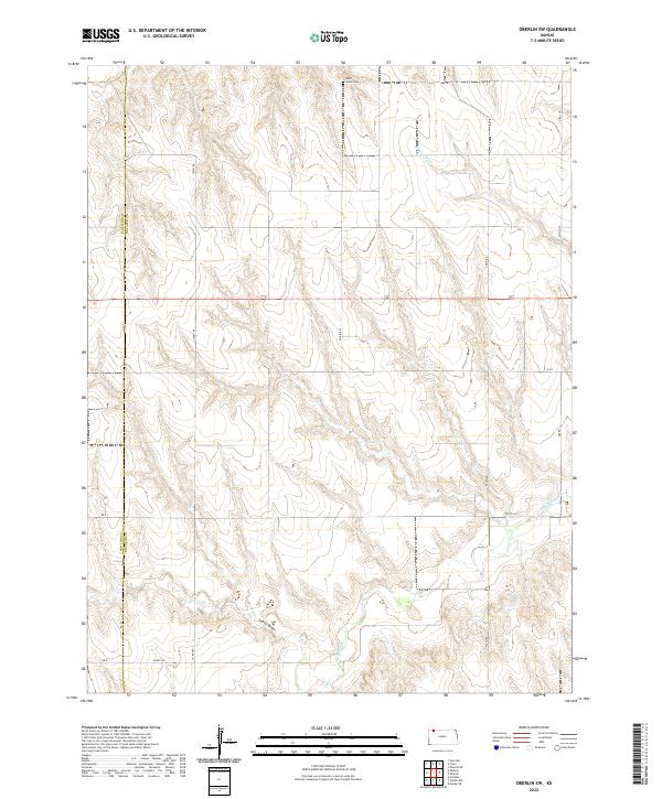 Oberlin SW topographic map thumbnail