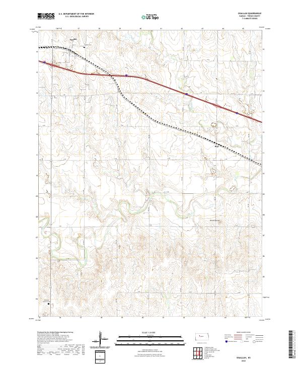 Ogallah topographic map thumbnail