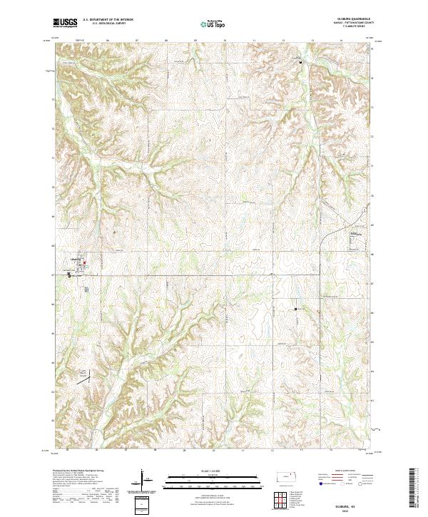 Olsburg topographic map thumbnail