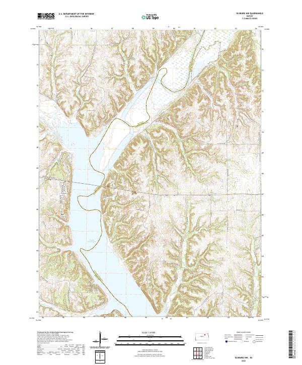 Olsburg NW topographic map thumbnail