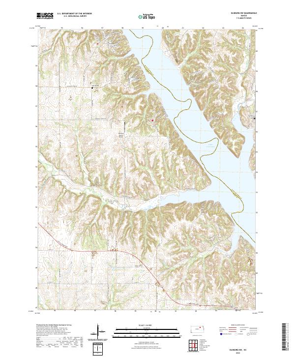 Olsburg SW topographic map thumbnail