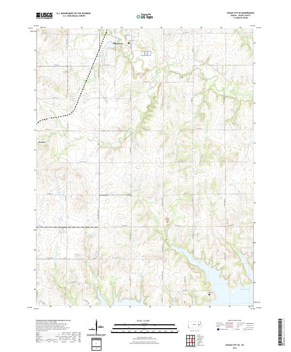 Osage City SE topographic map thumbnail