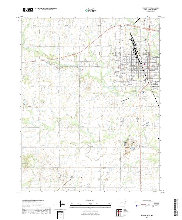 Parsons West topographic map thumbnail