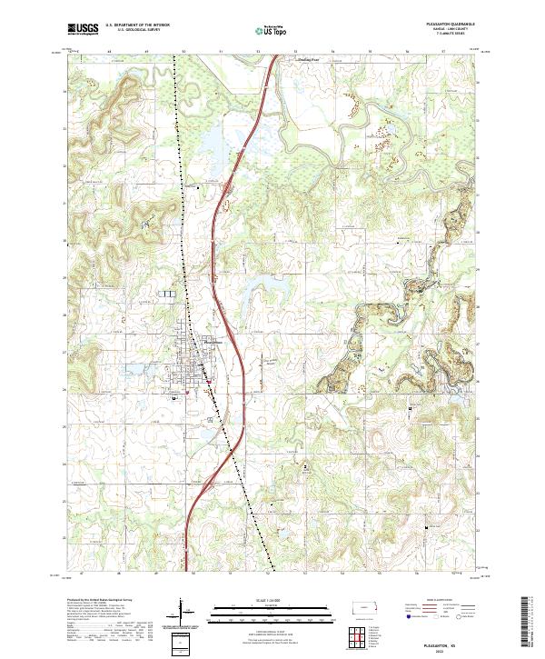 Pleasanton 2022 topographic map thumbnail