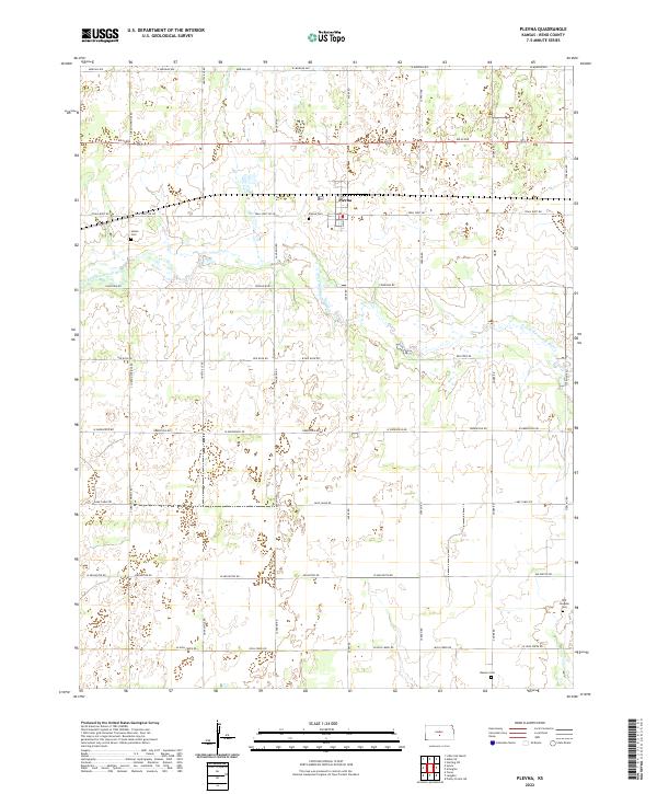 Plevna 2022 topographic map thumbnail