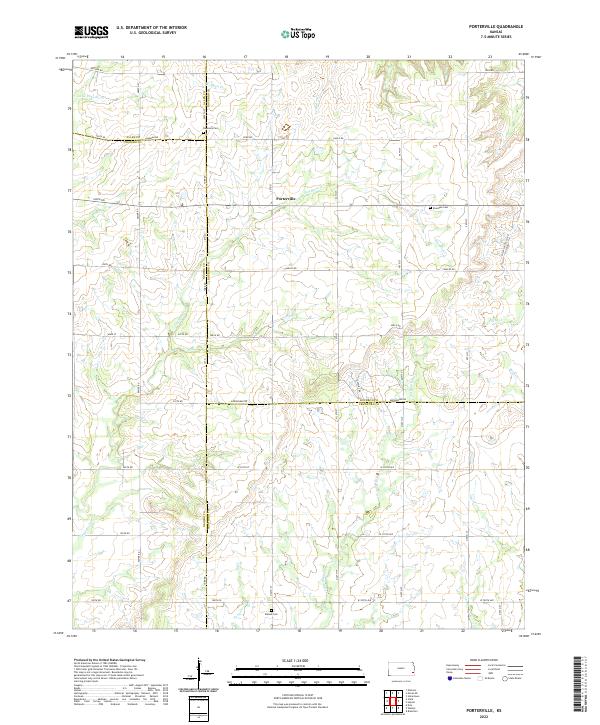 Porterville 2022 topographic map thumbnail