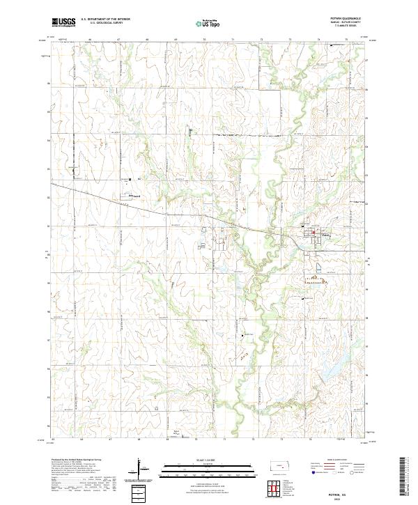 Potwin 2022 topographic map thumbnail