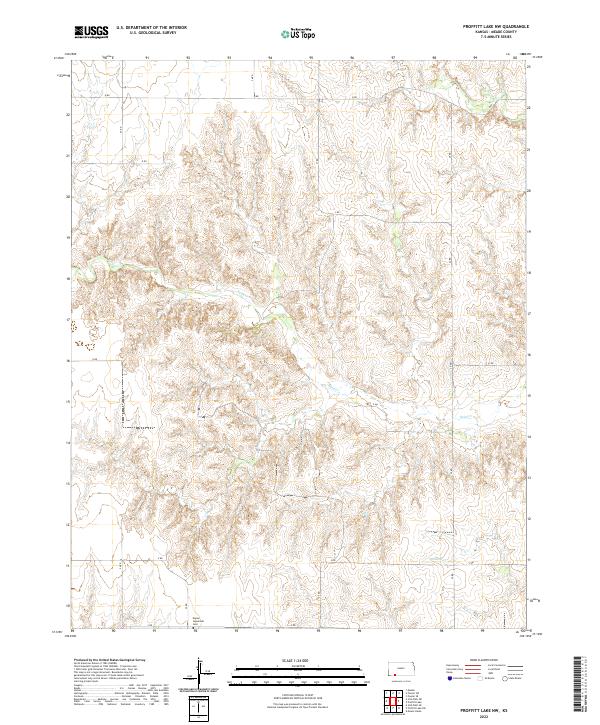 Proffitt Lake NW 2022 topographic map thumbnail