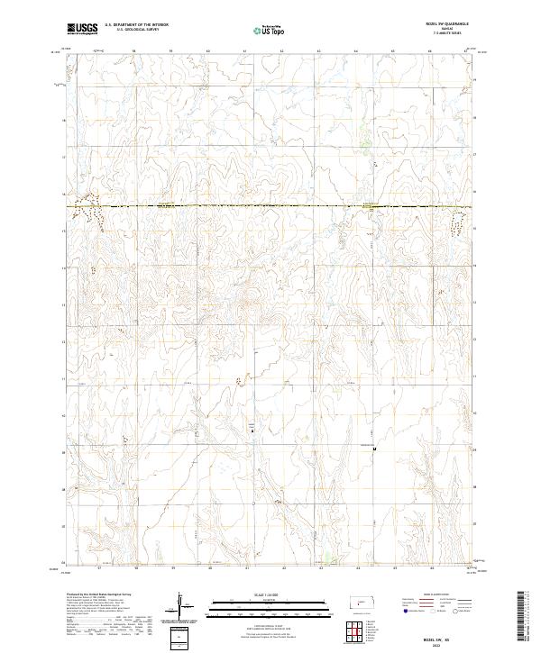 Rozel SW topographic map thumbnail
