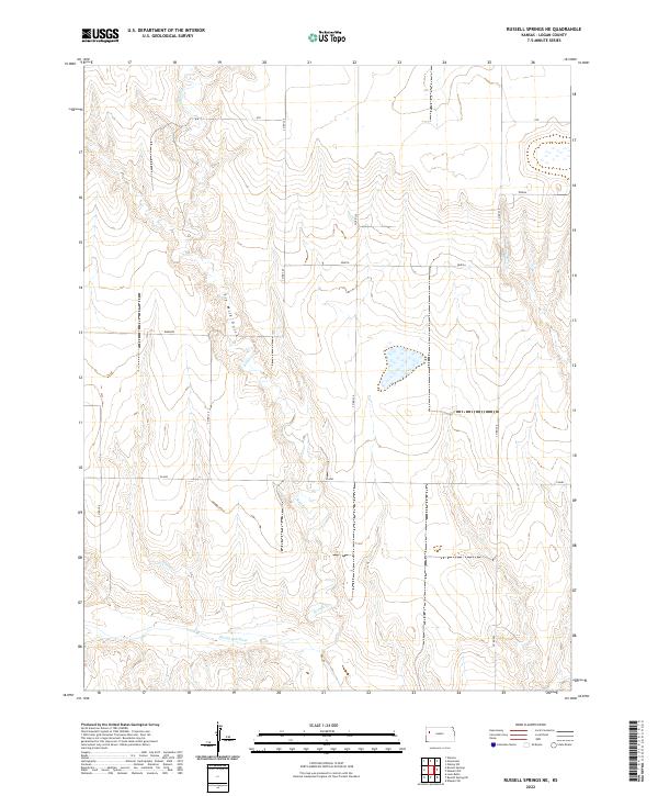 Russell Springs NE topographic map thumbnail