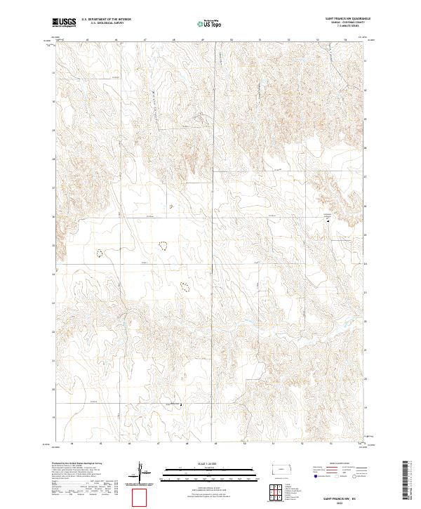 Saint Francis NW topographic map thumbnail