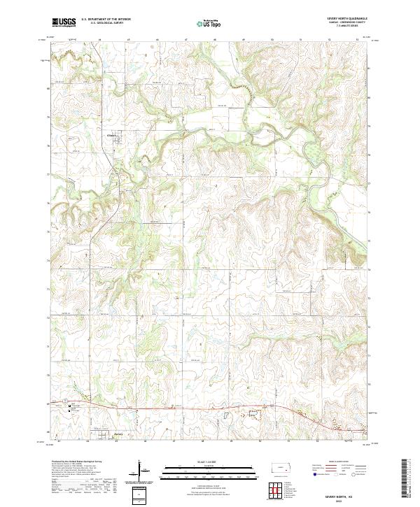 Severy North 2022 topographic map thumbnail