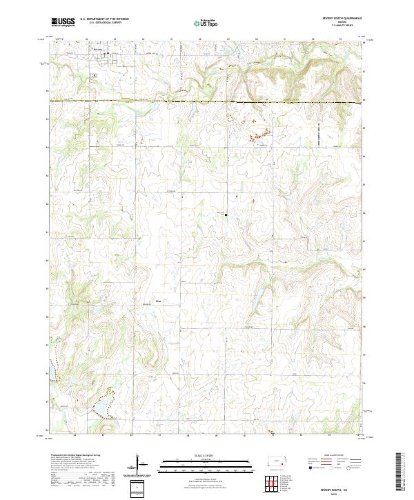 Severy South topographic map thumbnail