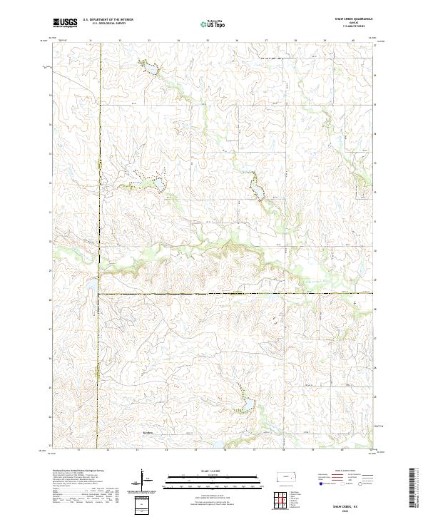Shaw Creek 2022 topographic map thumbnail