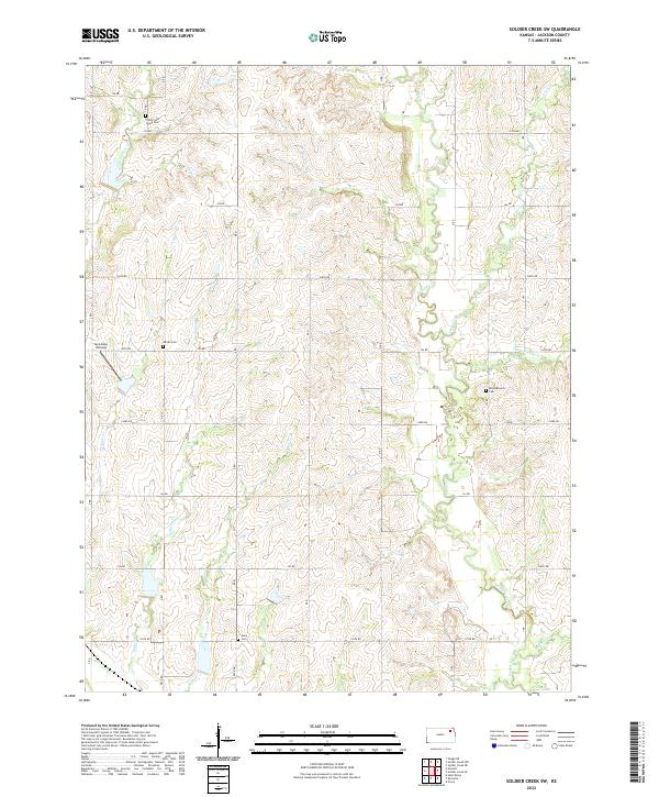 Soldier Creek SW topographic map thumbnail