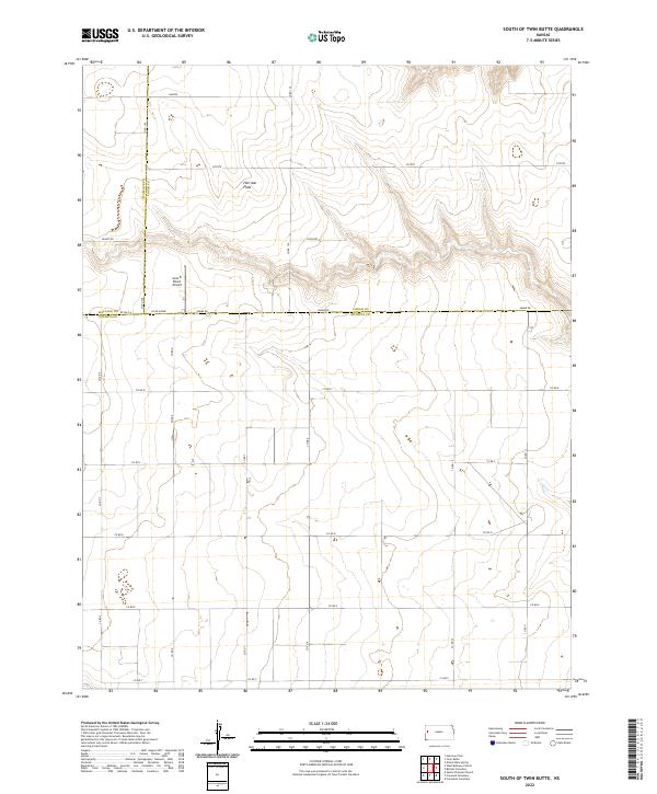 South of Twin Butte topographic map thumbnail