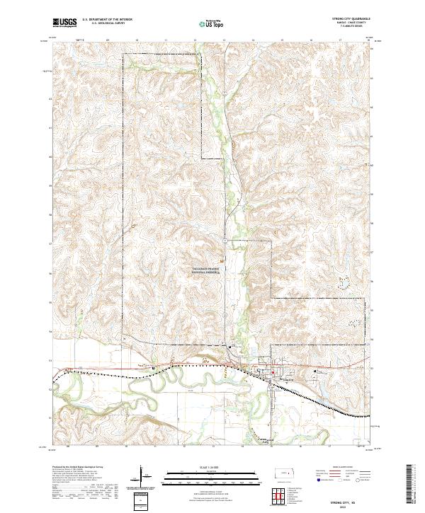 Strong City 2022 topographic map thumbnail