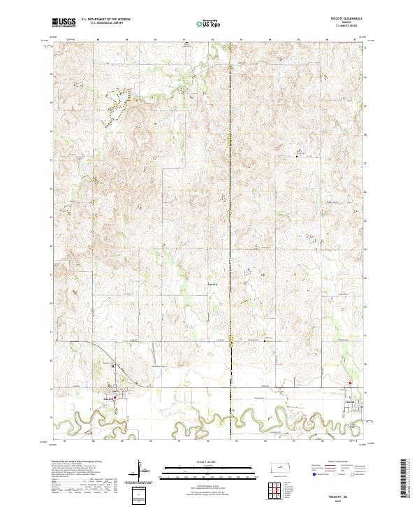 Tescott topographic map thumbnail