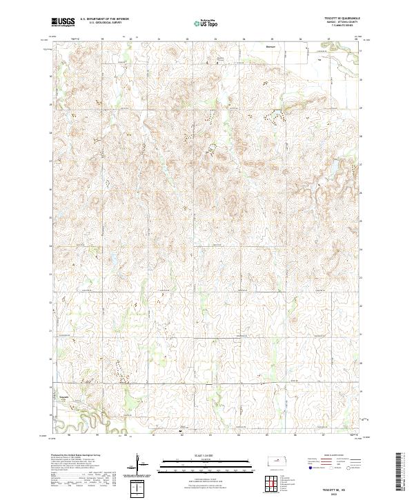 Tescott SE 2022 topographic map thumbnail