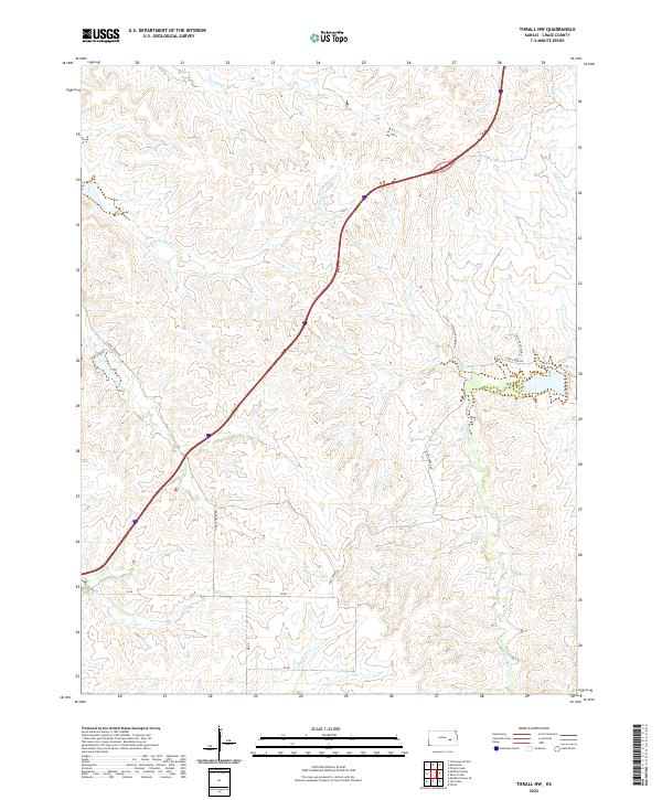 Thrall NW 2022 topographic map thumbnail