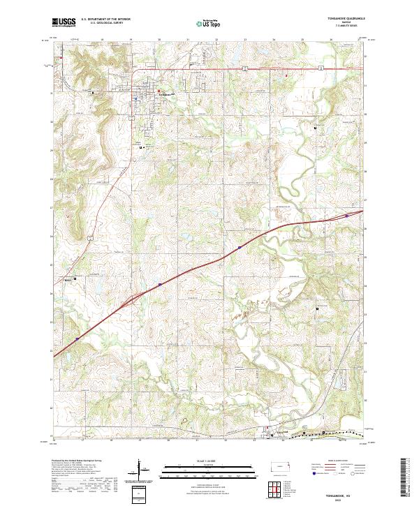 Tonganoxie 2022 topographic map thumbnail