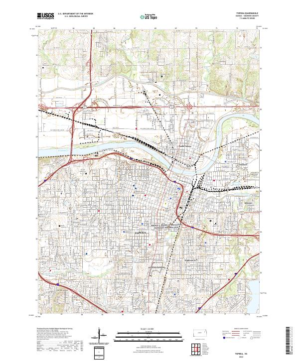 Topeka 2022 topographic map thumbnail