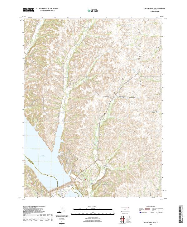 Tuttle Creek Dam topographic map thumbnail