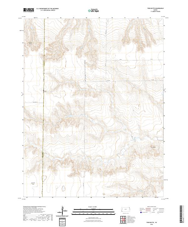 Twin Butte 2022 topographic map thumbnail