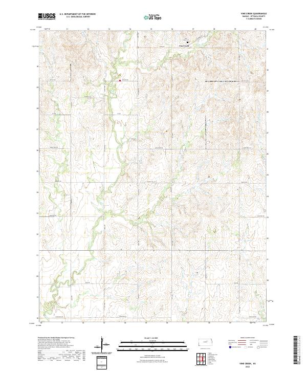 Vine Creek topographic map thumbnail