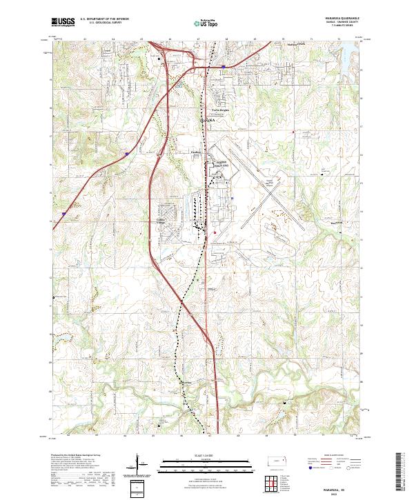 Wakarusa topographic map thumbnail