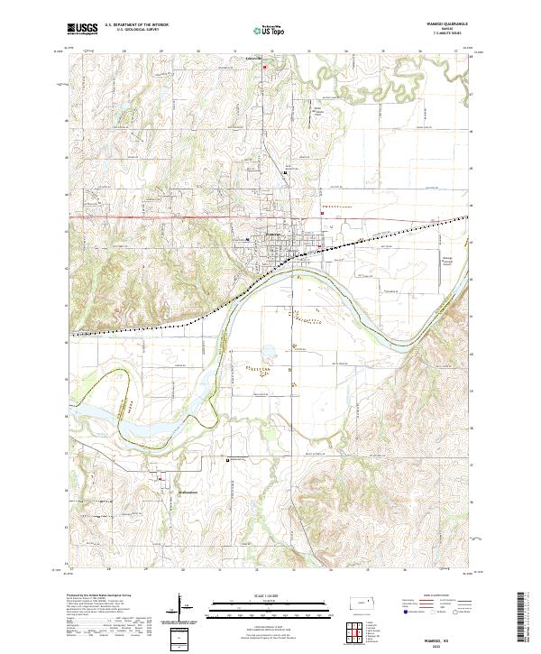 Wamego 2022 topographic map thumbnail