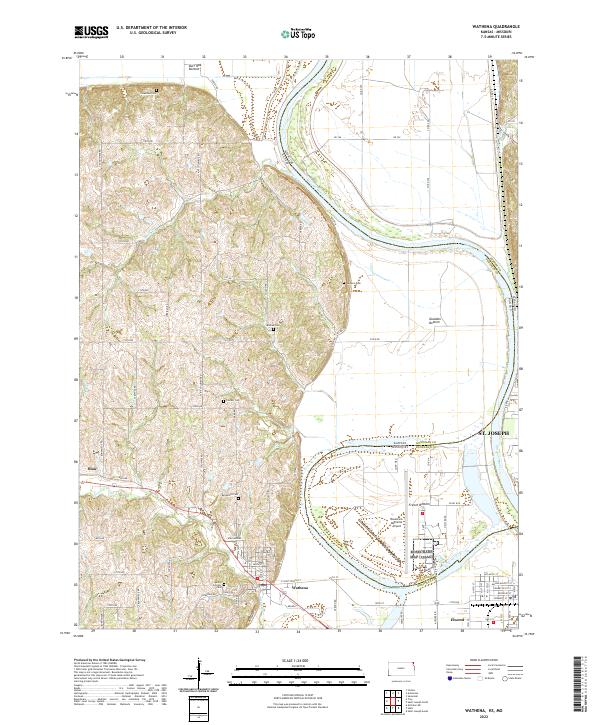 Wathena 2022 topographic map thumbnail