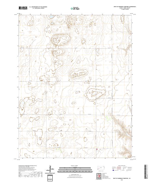 West of Eminence Cemetery topographic map thumbnail
