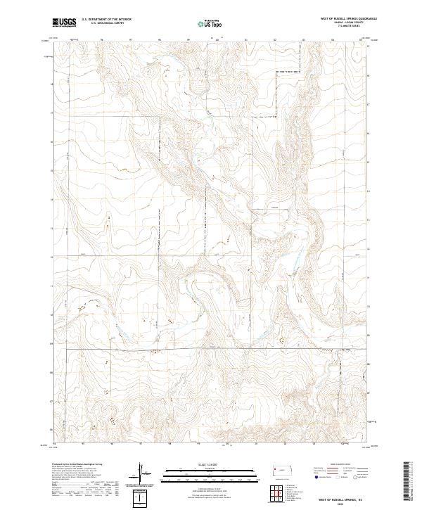 West of Russell Springs topographic map thumbnail