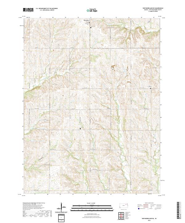 Westmoreland NE topographic map thumbnail