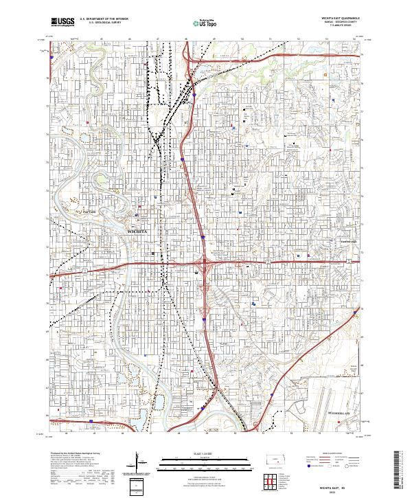 Wichita East topographic map thumbnail