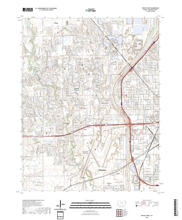Wichita West 2023 topographic map thumbnail