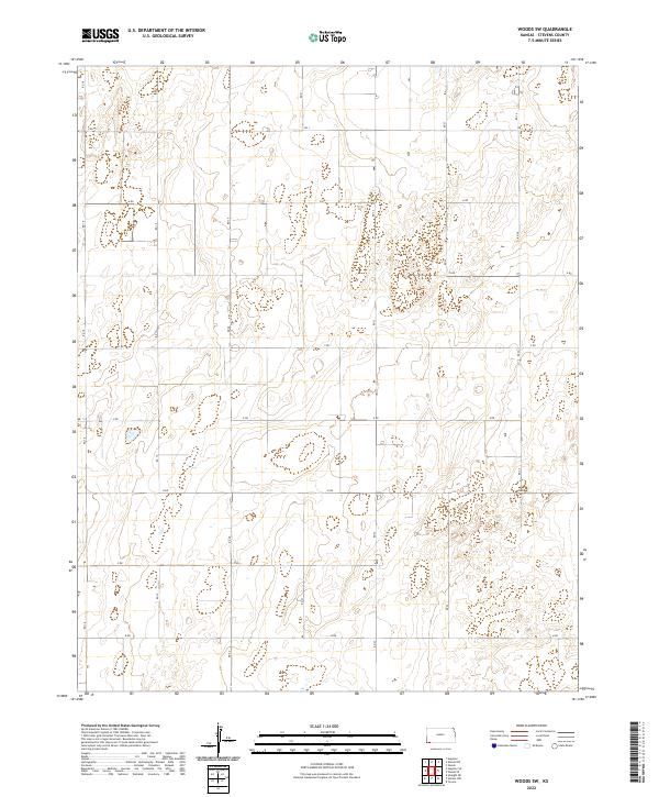 Woods SW 2022 topographic map thumbnail