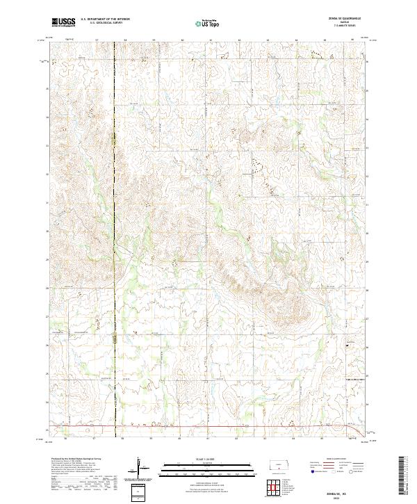 Zenda SE topographic map thumbnail