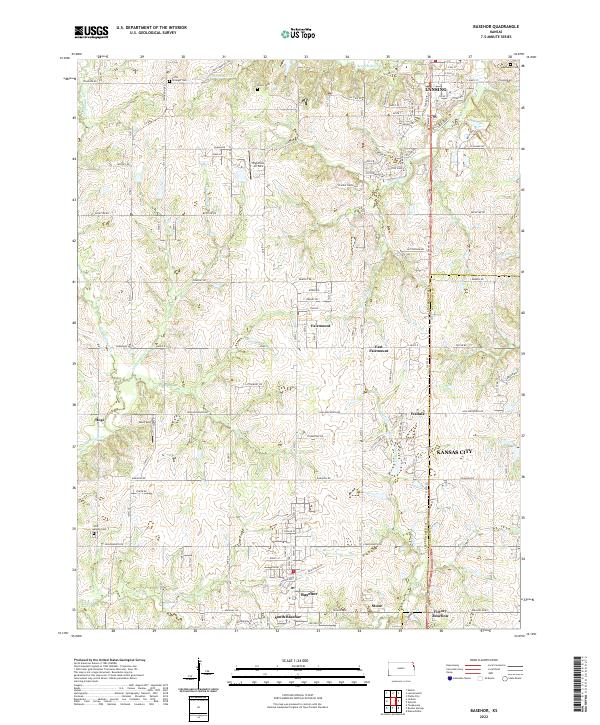 Basehor topographic map thumbnail
