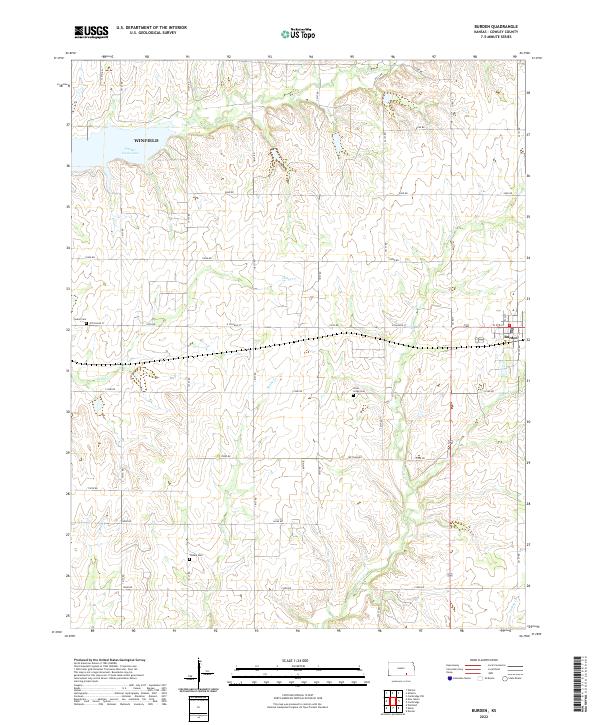 Burden topographic map thumbnail