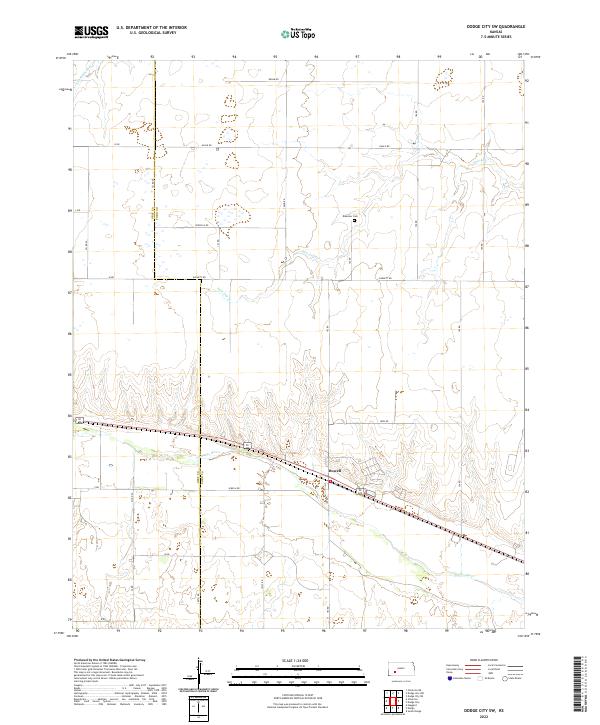 Dodge City SW topographic map thumbnail