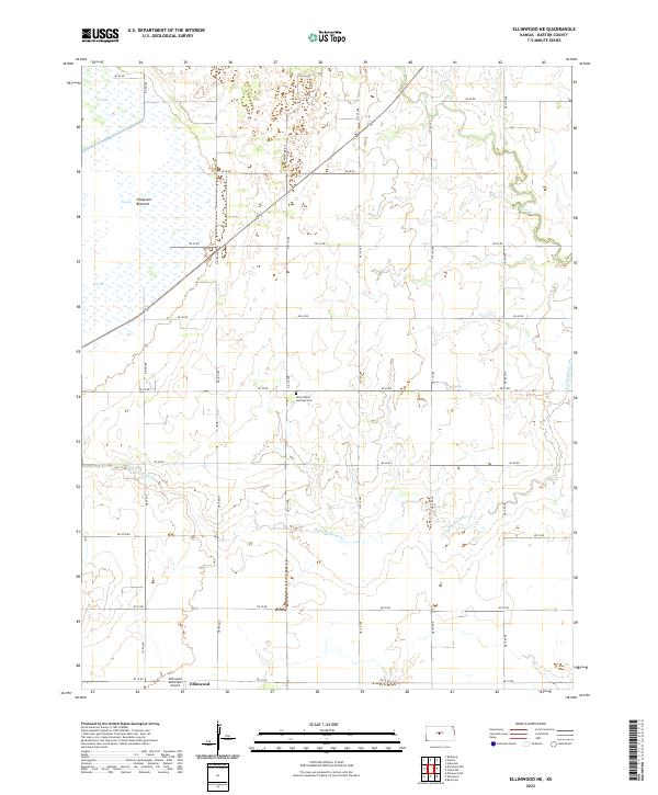 Ellinwood NE topographic map thumbnail